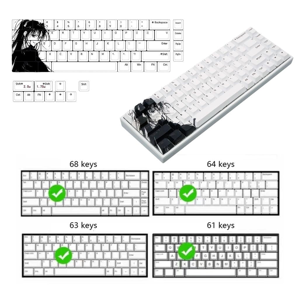 75PCS Dye Subbed Keycaps Original Height Upgrades Keyboard Typing for Mechanical Keyboard Keycap Replacement