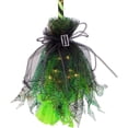 thumbnail image 3 of Haunted Hill Farm 3-Ft. Green Witch's Broomstick with Green Lights, Indoor/Covered Outdoor Halloween Decorations, 3 of 5