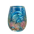 thumbnail image 2 of Sea Dolphin Stemless Wine Glass, 17oz Coastal Drinkware - Hand-Blown Glass Tumbler, Unique Sea Beach Themed Gift - Birthday & Housewarming Decor (1PC), 2 of 8