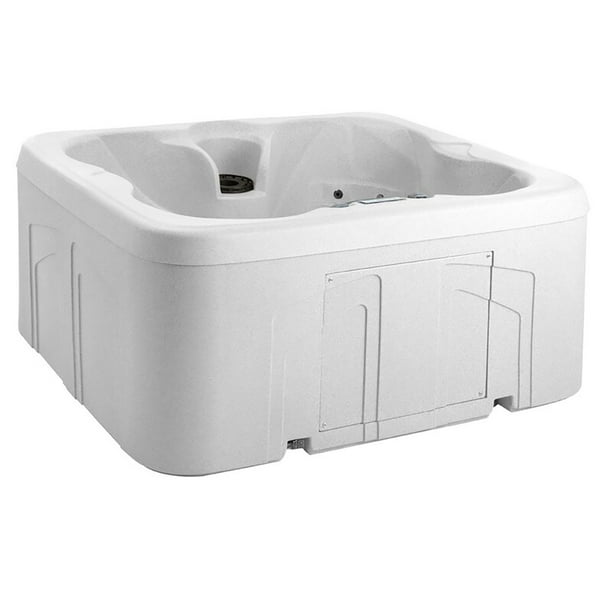 Life Smart 4 Person Plug & Play Hot Tub Spa with 13 Jets and Cover, Sea