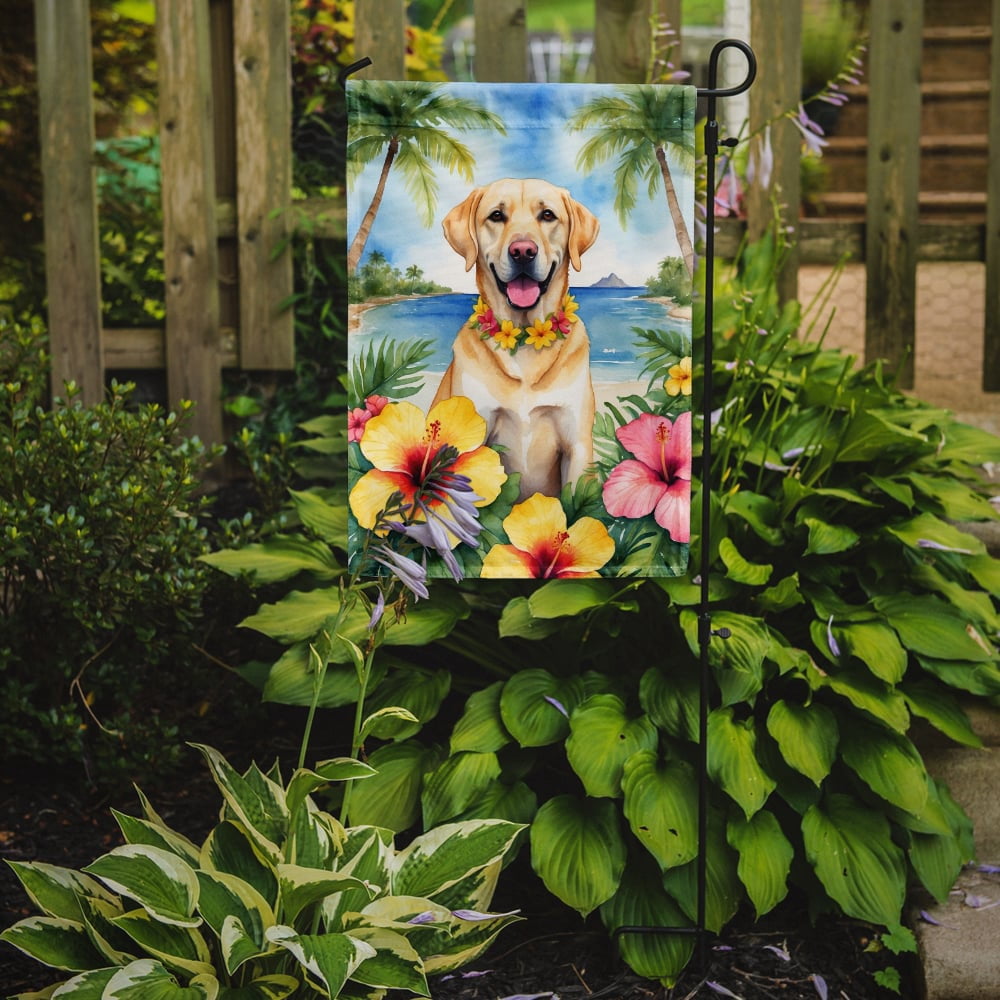 Yellow Labrador Retriever Luau Garden Flag 11.25 in x 15.5 in