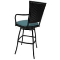 thumbnail image 2 of Outdoor/Indoor Counter 26" Kitchen Bar Stool - Brown Frame - Aqua Blue Linen, 2 of 2
