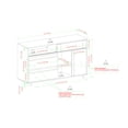 thumbnail image 5 of Miekor Furniture Contemporary Detailed-Door Sideboard with Open Storage – Dark Espresso / Solid Black BS7620, 5 of 5