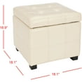 thumbnail image 4 of SAFAVIEH Maiden Square Tufted Ottoman Flat Cream, 4 of 6