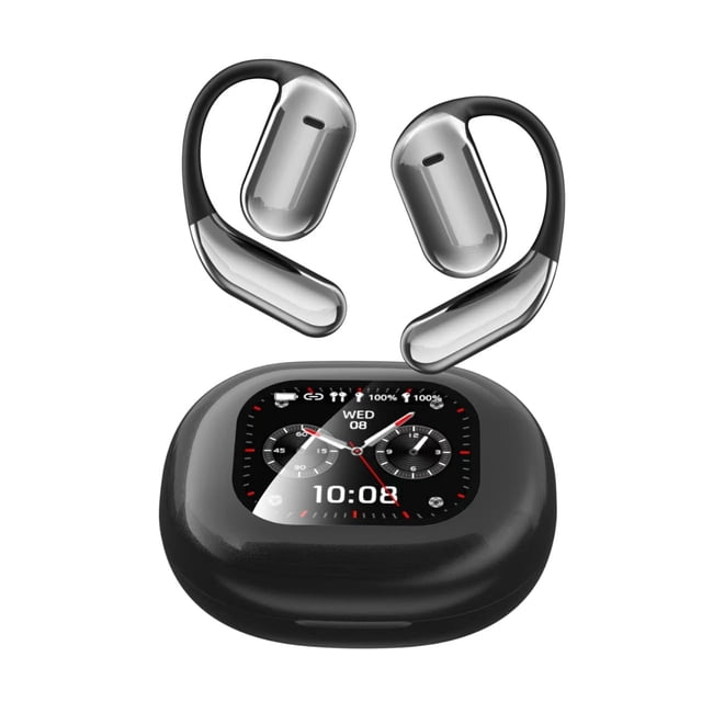 Q16 PRO Auriculares Inalámbricos de Traducción con Auriculares Deportivos Bluetooth 5.4 de 70 Horas, Auriculares Abiertos, Pantalla Táctil Inteligente Bluetooth Inalámbrica, Auriculares con Ganchos pa