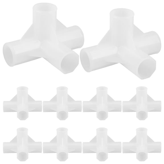 UPOUART 10Pcs Multiuse Plastic Closet Rod Joint Connectors for Furniture Hardware and Cabinet Fasteners
