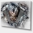 thumbnail image 2 of Motorcycle Engine Aquarelle - Impression sur Toile Contemporaine, 2 of 3