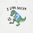 thumbnail image 4 of Inktastic I Love Soccer-Dinosaur in Blue Boys or Girls Baby T-Shirt, 4 of 5