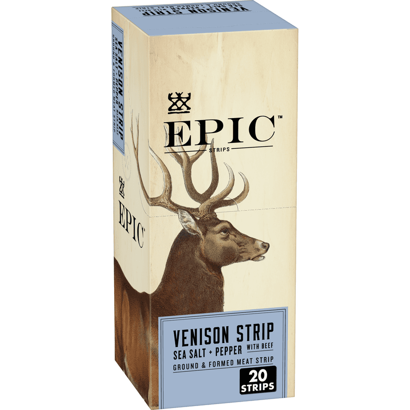 EPIC Venison & Beef Strips, Keto Friendly, Whole30, 20 ct, 0.8 oz Strips
