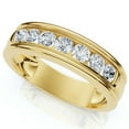 thumbnail image 4 of Pompeii 5/8Ct Men's Diamond Channel Set Brushed Wedding Ring 14k Gold Lab Grown, 4 of 7