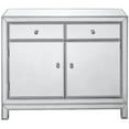 thumbnail image 4 of Maklaine Solid Wood Antique Silver Nightstand Rectangular Crystal Knobs 32" x 38" x 12" Assembled, 4 of 12