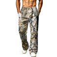 thumbnail image 2 of Camo Wide Leg Sweatpants for Men Loose Streetwear Jogger Pants with Hand Pockets for Outdoor Hunting Brown M, 2 of 7