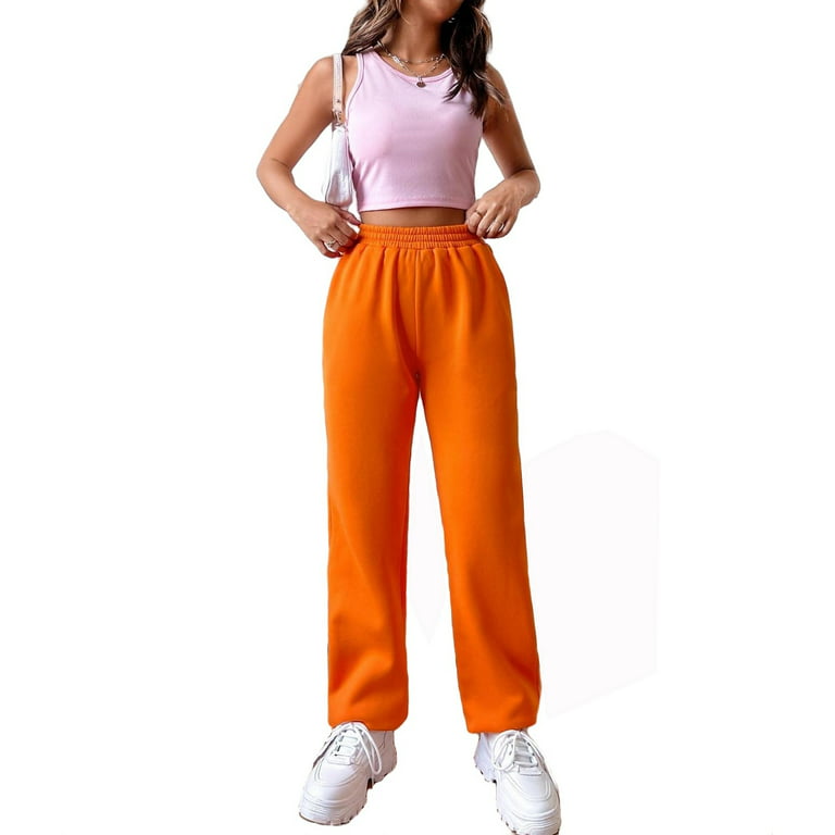 Cathalem Pants for Women Work Casual Curvy Women's Bottom Sweatpants  Joggers Pants Women Casual Pants 3d Animal Pattern Pants Pants Orange Large