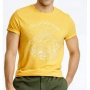 Men's Shorts Sleeve Yellowstone Mountain Graphic T-Shirt