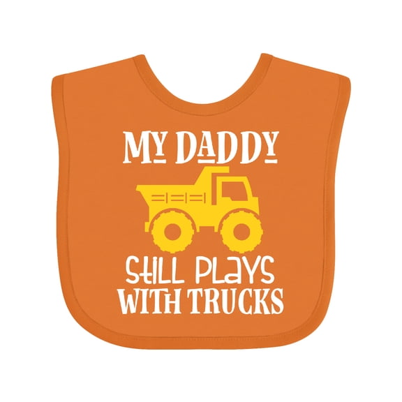 Inktastic Construction My Daddy Still Plays with Trucks Boys or Girls Baby Bib