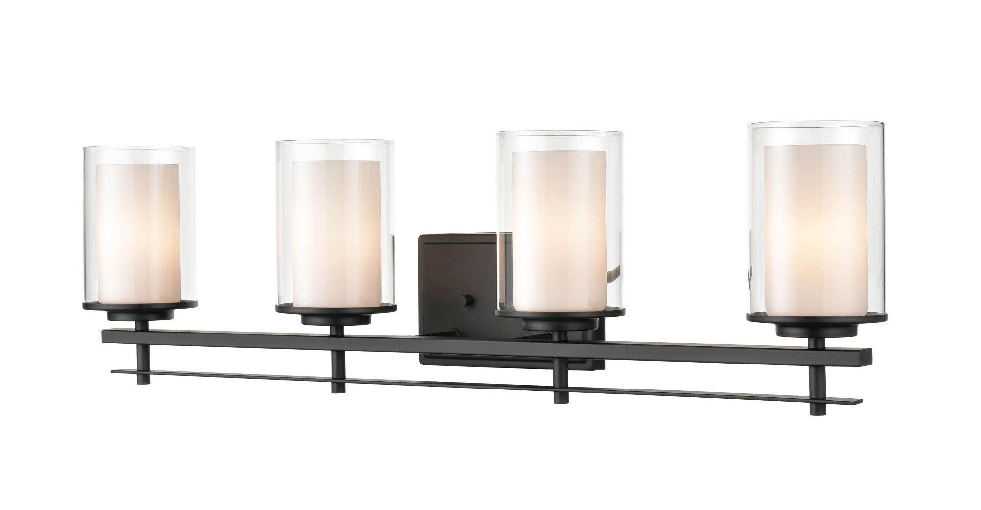 Millennium Lighting  Huderson 4 Light Metal Bathroom Vanity Fixture in Multiple Finishes Matte Black Black Matte