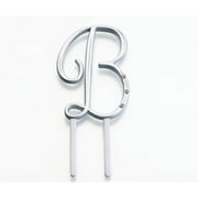 Lillian Rose Silver Rhinestone Monogram Small Letter B Cake Topper