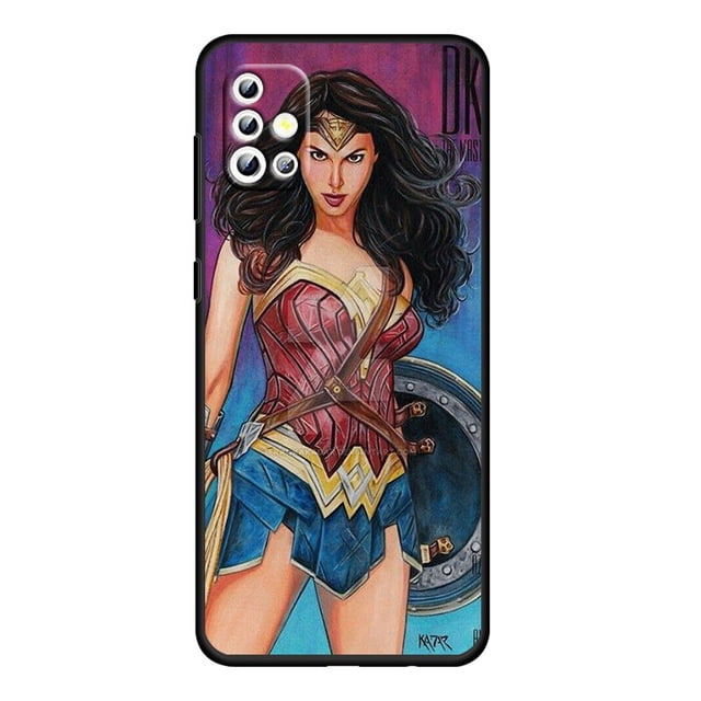 Wonder Cute Woman para Samsung Galaxy A04, A71, A52, A51, A31, A12, A21S, A02S, A01, 4G, 5G, funda de silicona negra suave para teléfono qiuyongming unisex