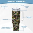 thumbnail image 5 of Fuzoiu Mardi Gras3 Print 40OZ Ice Bully Stainless Steel Insulated Cup with Handle and Straw - Perfect for Travel and Sports, 5 of 8