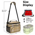 thumbnail image 6 of Yellow and White Checkered Pattern Insulated Lunch Box for Women Men, Medium Leakproof Cooler Bag with Adjustable Strap, 10"x6.7"x8", 6 of 6