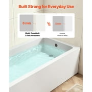 KFFKFF 60 x 30 Modern Alcove Acrylic Bathtub, Soaking Tub with Right-Hand Drain and Overflow, Spacious Rectangular Deep Bath for Bathroom with Built-In Flange, White