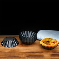 Huayishang Silicone Molds Reusable Steel Egg Tart Oven Baking Circular Lace Reusable Steel Egg Tart, Kitchen Essentials Clearance Sale Black