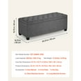 thumbnail image 6 of KFFKFF Upholstered Storage Ottoman Bench with Button-Tufted Design, Flip-Top Chest with Side Pockets, Metal Frame, and Linen Fabric for Bedroom, Living Room, Entryway, or Office, Grey, 6 of 8