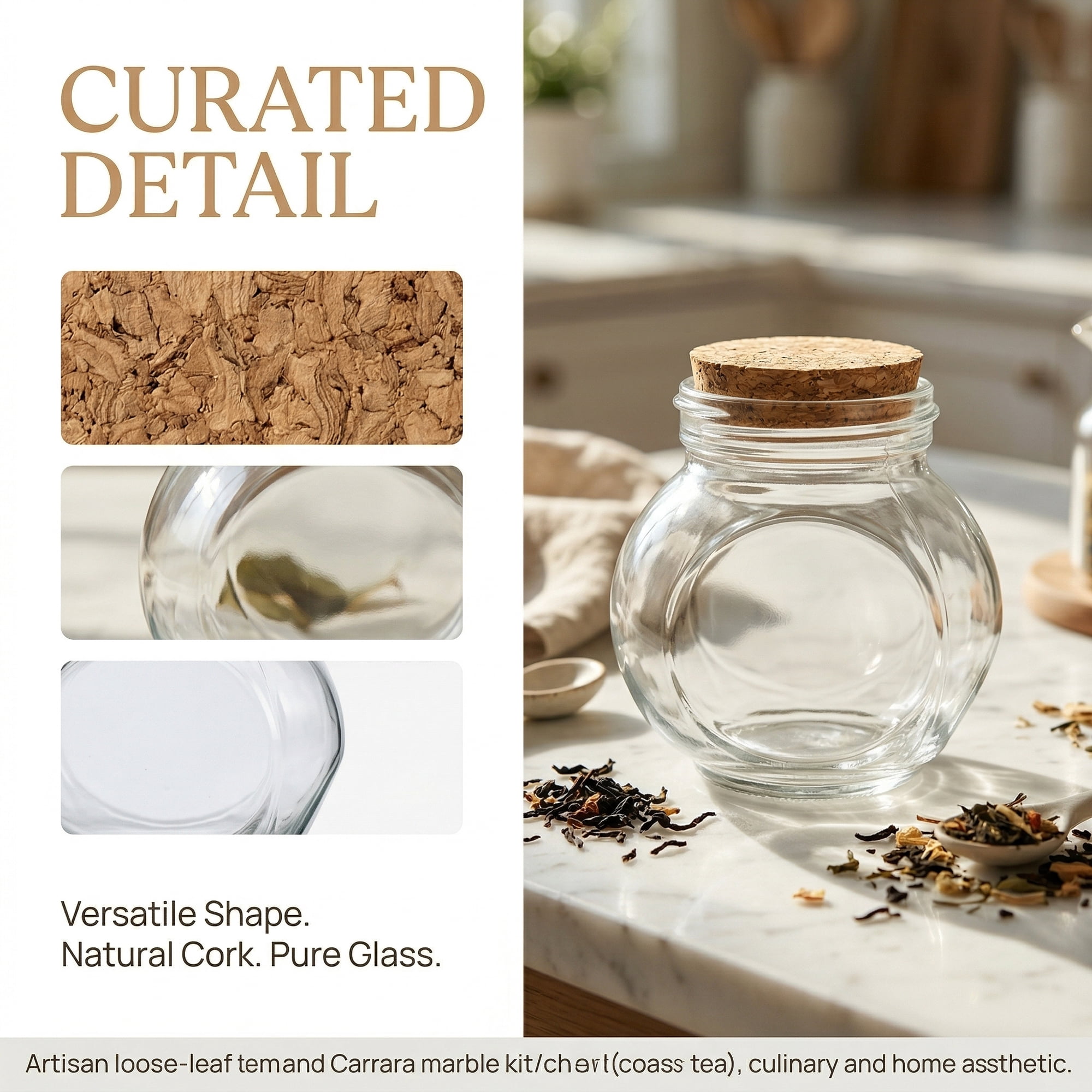 Unique Bargains Large Glass Storage Jars with Cork Lids and Jute Twine Tags Round 2.4"L x 2.4"W x 3.1"H