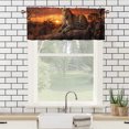 thumbnail image 3 of Leopard Printed Window Curtains Valances Safari Cheetah Wild Animal Jungle Sunset Window Valance for Living Room Bedroom, Kitchen Valance Rod Pocket Window Curtain 54 by 18 in, 1 Panel, 3 of 6