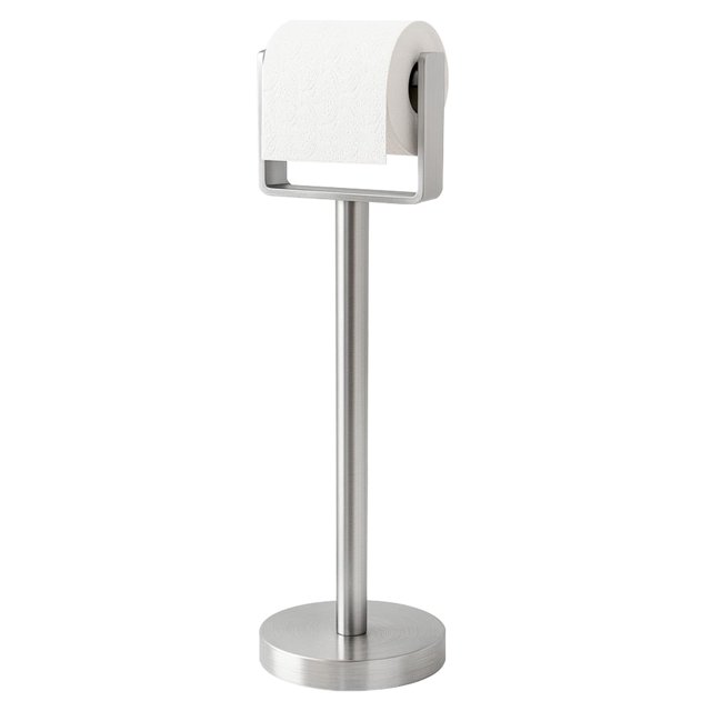 Soporte de papel higiénico YUMORE, independiente, de acero inoxidable