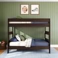 thumbnail image 2 of Max & Lily Twin over Twin Bunk Bed, Farmhouse Solid Wood Bunk Beds for Kids, Barnwood Brown, 2 of 11
