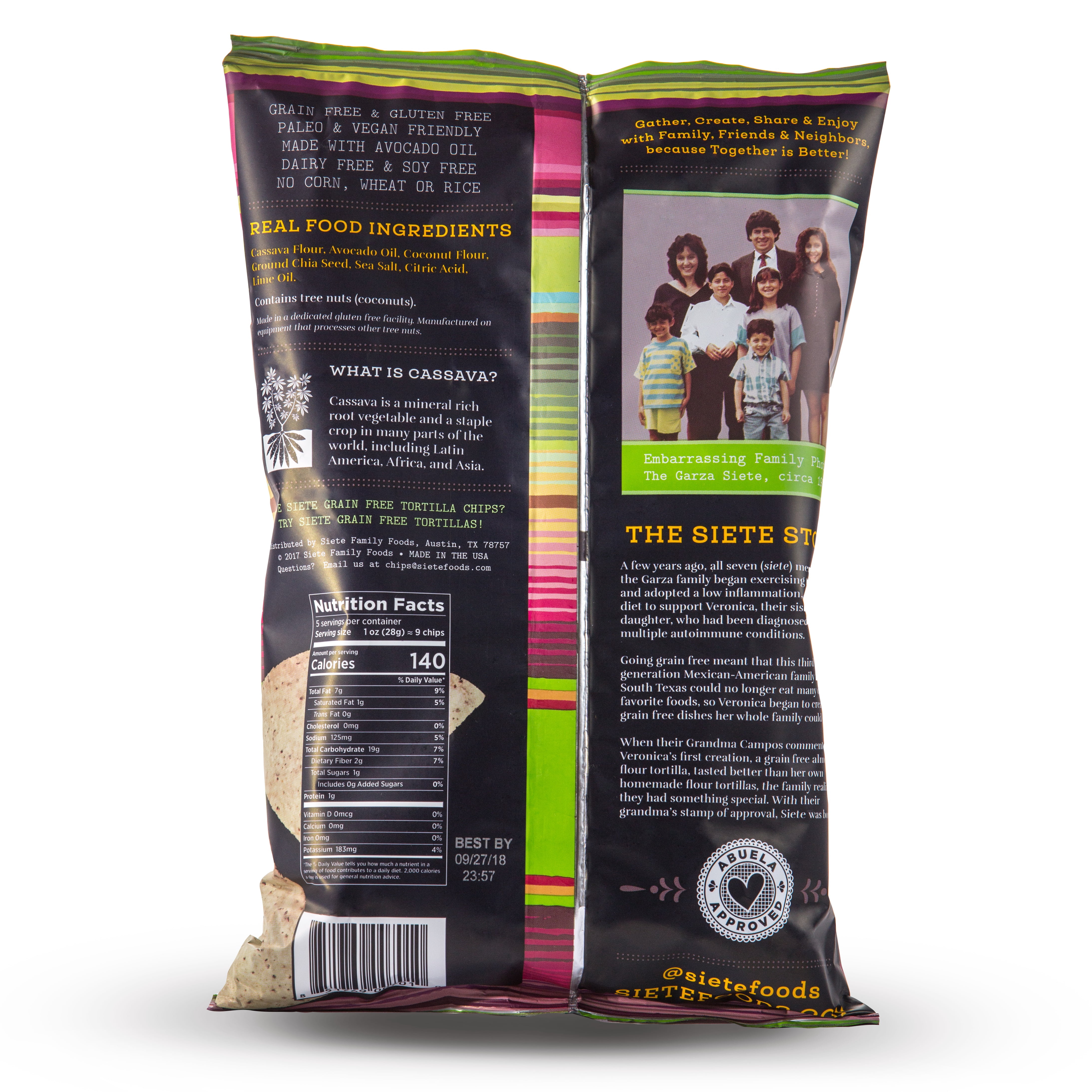 Siete Grain Free Tortilla Chips Mix, 4 Sea Salt, 4 Lime, 4 Nacho, 5 oz bags, 12-Pack