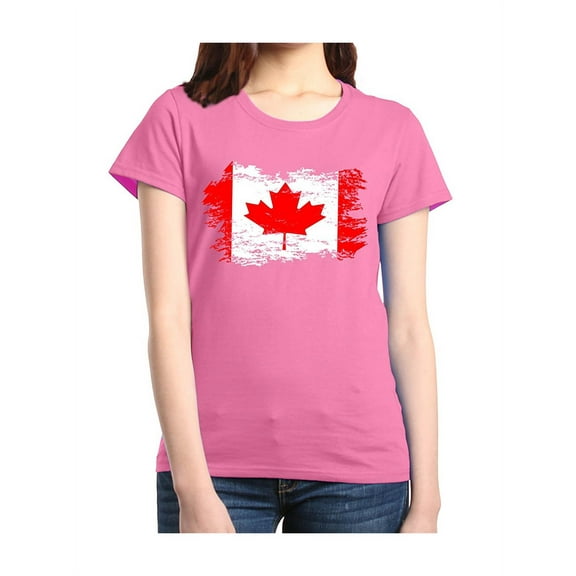 Women's T-Shirt Short Sleeve - Canada Flag