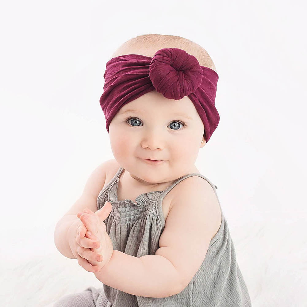 GROFRY Baby Girl Kids Cute Polka Dot Hair Ribbon Bows Headband Elastic  Infant Hairband 