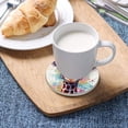 thumbnail image 6 of Watercolor Giraffe Coaster, Drinks Round Absorbent Stone Set with Ceramic Stone and Cork Base, Tabletop Protection Mats and Cups Place for 2PCS Home Decor, 6 of 6