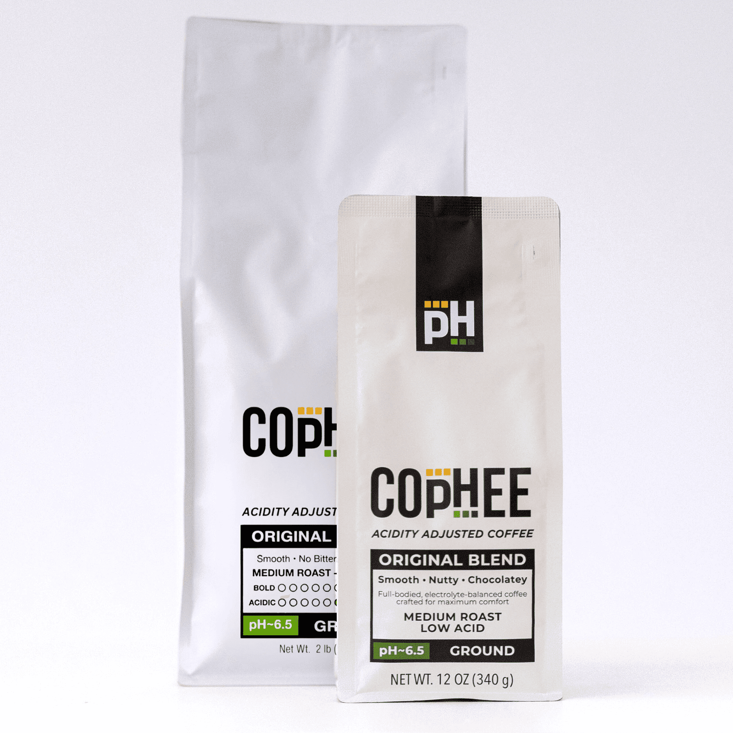 COpHEE - Low Acid Coffee for Reflux, Heartburn and Indigestion - 32 oz Ground Medium Roast Arabica
