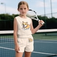 thumbnail image 3 of chaqlin Corgi Girl's 2-Piece Matching Set Sleeveless Tank Top and Biker Shorts Outfits Comfortable Lightweight Workout Clothes for Kids, 3 of 7