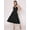 Black, variant on HERE&NOW Women's Printed Halter Neck Dress Sleeveless Calf Length Deep Neck Flared Printed Casual Georgette Dress