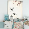 thumbnail image 2 of Designart ' Flying Two Sweet Winter Birds ' Traditional Canvas Wall Art Print, 2 of 4