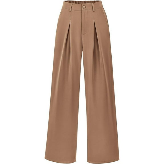 Yesfashion Wide Leg Pants Women's High Elastic Waisted in The Back Business Work Trousers Long Straight Suit Pants