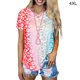 thumbnail image 1 of Camiseta con cuello en V, manga corta, para niña, para mujer, camiseta con estampado de verano, rojo, 4XL Noticed AP001867-15, 1 of 5