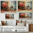 thumbnail image 4 of Designart "Scarlet Trek Blooming Journey" Bicycle Floater Framed Wall Art Living Room, 4 of 5