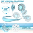 thumbnail image 4 of Ventilador portátil, mini ventilador USB, ventilador de cuello recargable (azul), 4 of 5