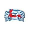 thumbnail image 2 of Kdxio Red Funny Crab On Blue Stripe Print Sun Visor Hat Golf Visor Adjustable Velcro Outdoor Sports Cap For Men Women, 2 of 7