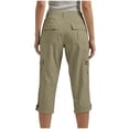 thumbnail image 6 of QATAINLAV Women's Cargo Capri Pants Loose Knee Length Capris with Pockets Outdoor Casual Lightweight Hiking Cropped Trousers with Pockets, Khaki, XXL, 6 of 9