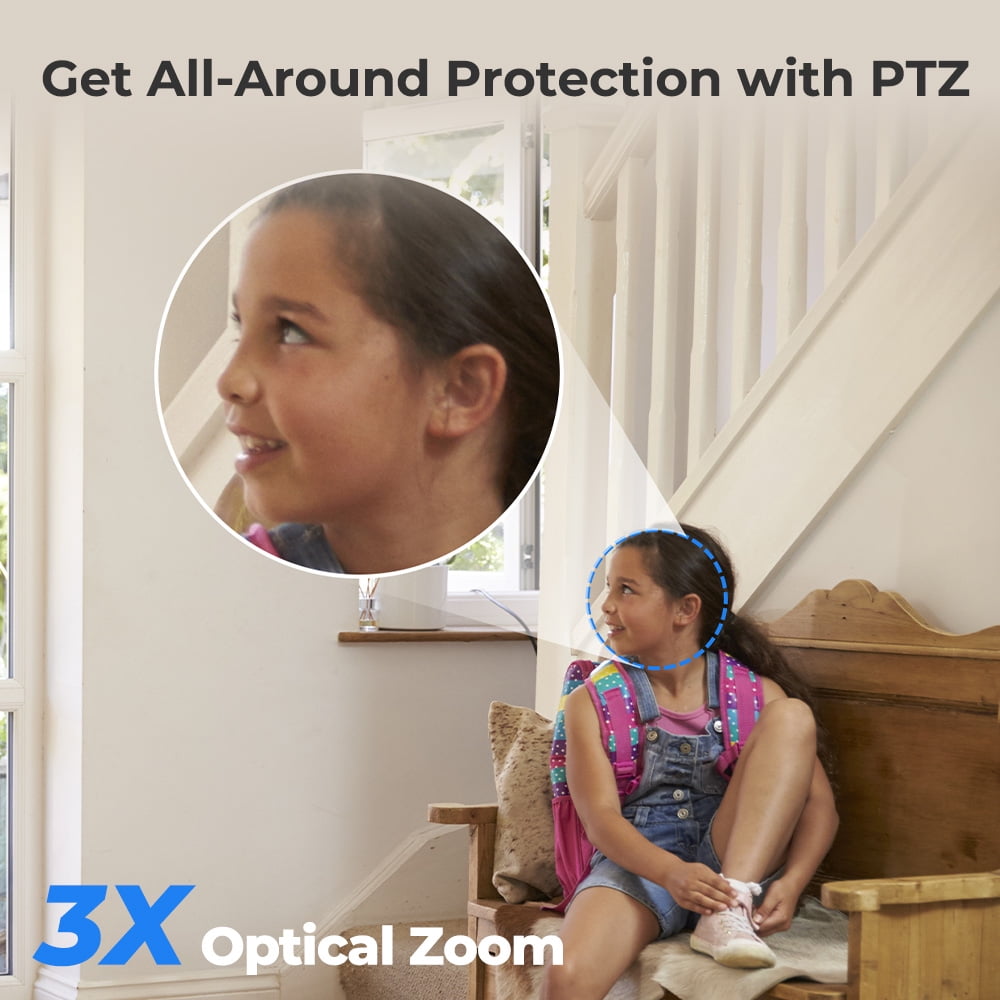 Reolink E1 Zoom 4K Wi-Fi 8MP Indoor PTZ Camera, 3X Optical Zoom, Auto Tracking, Night Vision, Crying/Pet Detection, 2-Way Audio