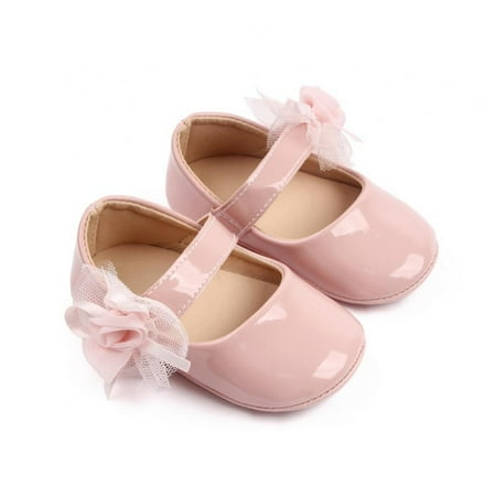

SYNPOS 0-18M Baby Girl Mary Jane Dress Flats Toddler Party Wedding Shoes