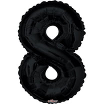 34 inch Kaleidoscope Number 8 - Black Foil Mylar Balloon - Party Supplies Decorations