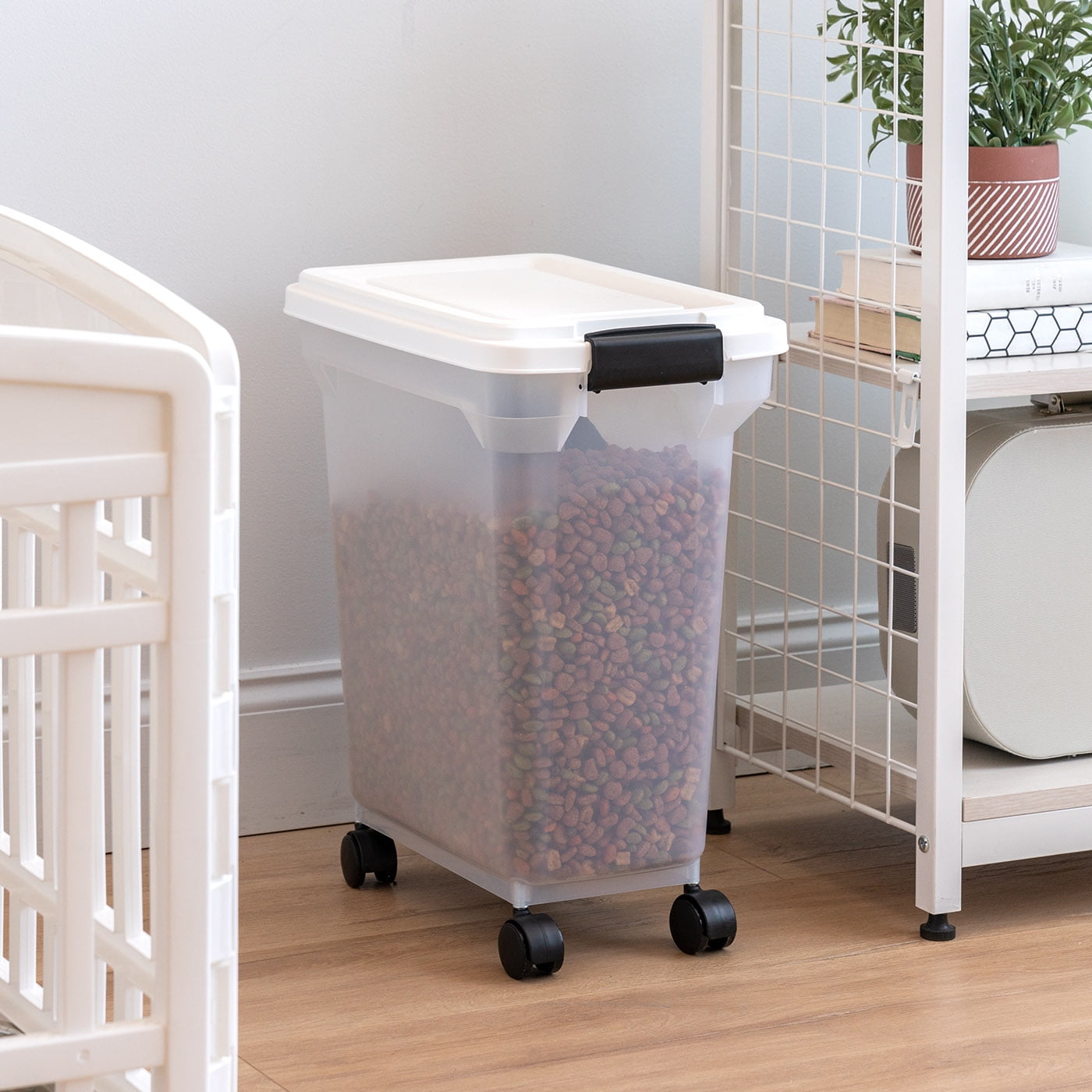 IRIS 22Lbs. Airtight Pet Food Container | Dog & Cat Food Storage Bin with Scoop