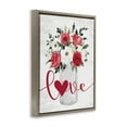 thumbnail image 4 of Stupell Industries Red Love Bouquet Botanical & Floral Painting Brown Floater Framed Canvas Art Print Wall Art, 17 x 21, 4 of 10